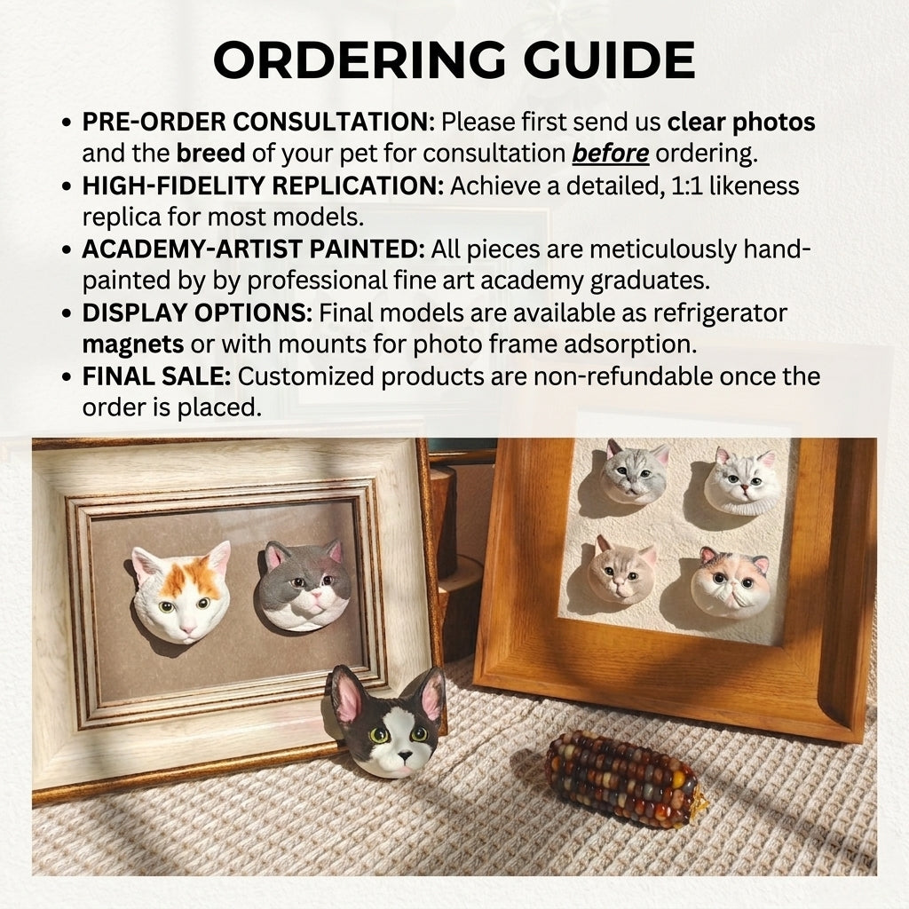 Custom Pet (Cat & Dog) Portrait Fridge Magnet with Photo Frame