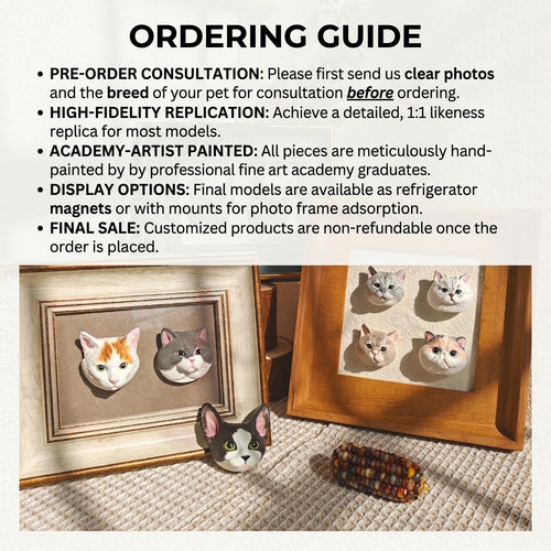 Custom Pet (Cat & Dog) Portrait Fridge Magnet with Photo Frame