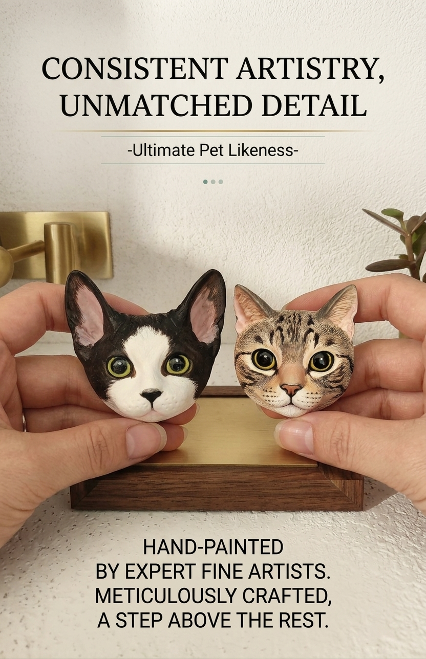 Custom Pet (Cat & Dog) Portrait Fridge Magnet with Photo Frame